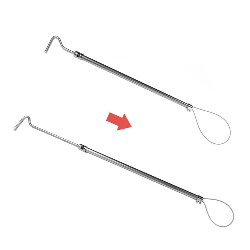 Pig Catcher Holder Stainless Steel Long Handle with Hook Animal