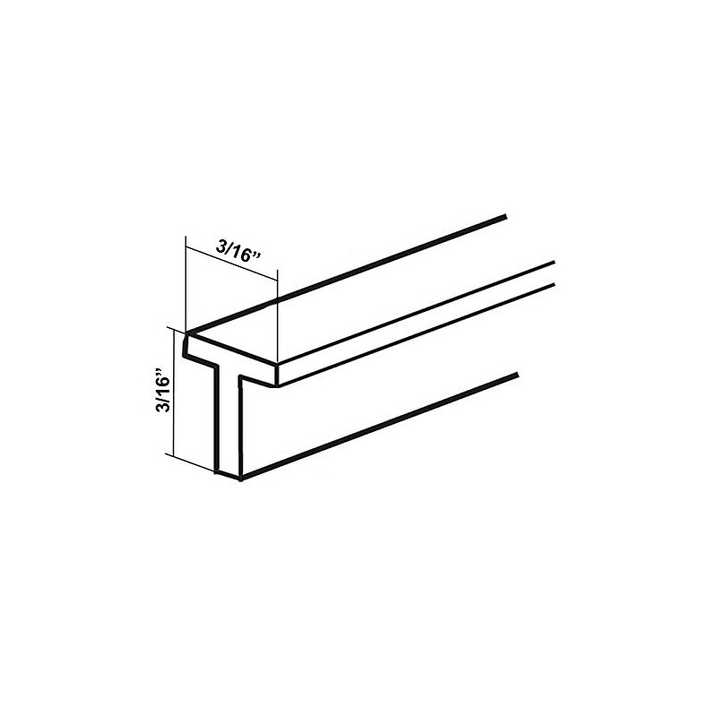 Gray T Sill Bead Vinyl for Framed Shower Doors -