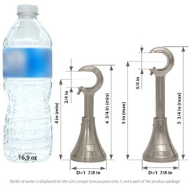 Adjustable 4 - 5 in Curtain Rod Brackets, Heavy Duty Curtain Rod Bracket, Curtain Holder for 5/8 to 3/4 inch Rods, Brackets for Curtain Rods, Wall Mount (Brushed Nickel - Set of 2)