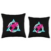 Therian quadrobics sign with jumping girl logo Therianthropy Throw Pillow