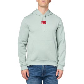 Regular Fit Square Logo Jersey Hooded Sweatshirt,cucumber green,S