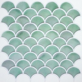 RoomMates TIL4571FLT StickTiles Aqua Scallop Peel and Stick Tile Backsplash