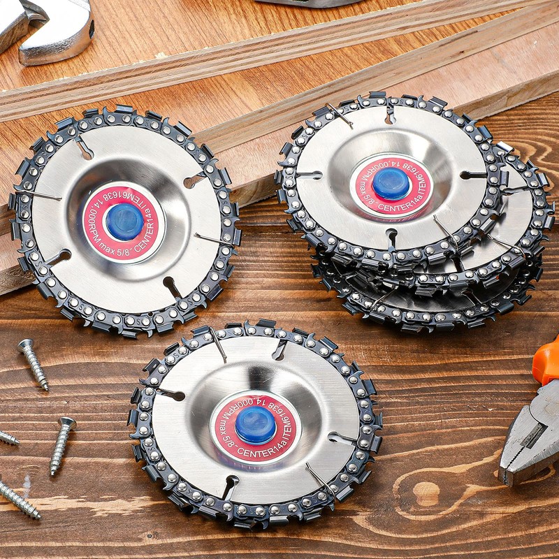 Newwiee 8 Pcs 5/8 Inch Wood Carving Chain Disc 4