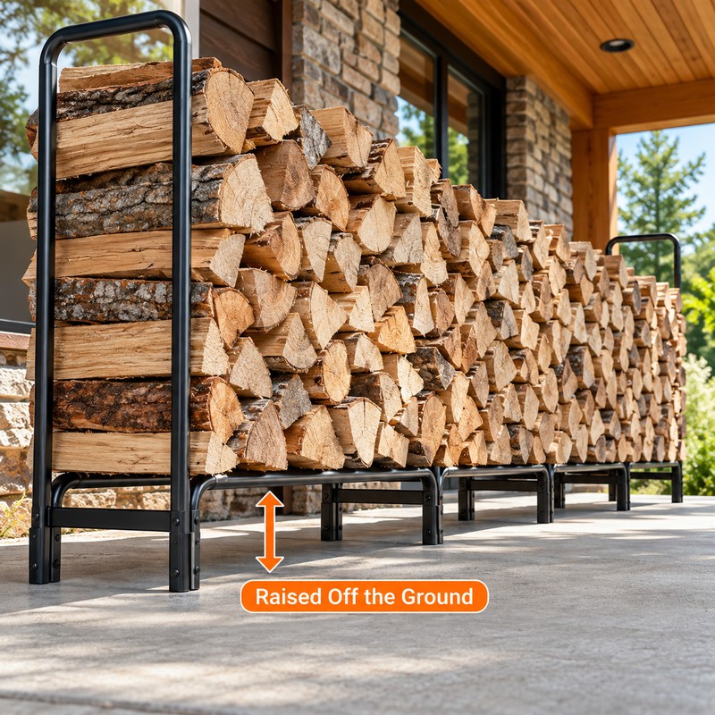 Firewood Rack Cover for Outdoor Storage – Waterproof Weather Protection