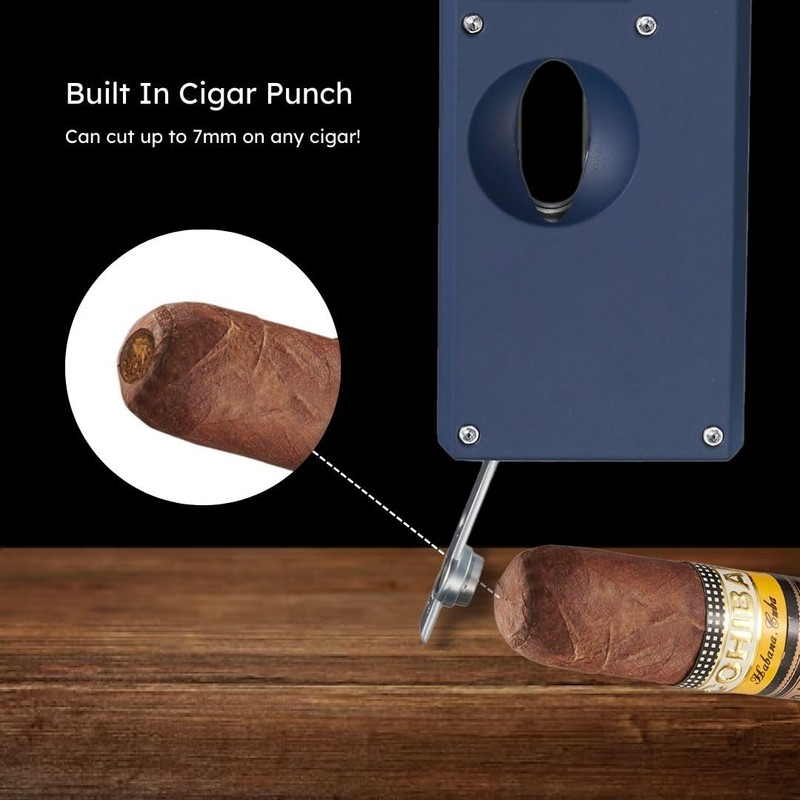 Caseti Urban Single Torch Flame Lighter, Built in Cutter, Built