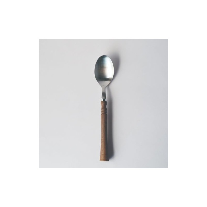 Takakuwa Metal Turning Wood Cutlery, Natural Dinner Spoon 410897