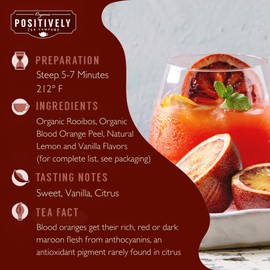 Organic Positively Tea Company, Blood Orange Vanilla Rooibos Tea, Loose Leaf, 16 Ounce