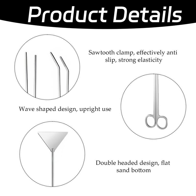 4 Pcs Terrarium Tools, Aquarium Scissors, Long Tweezers Aquariums, Scraper