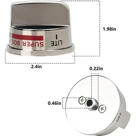 4 Pcs EBZ37189611 Range Burner Knob and 1 Pcs EBZ37189609 Super Boil Control Knob Compatible with L-G LRG30355ST LRG30357ST LRG30855ST Gas Stove Replacement Knob