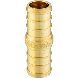 Pro300-Pack EFIELD Pex 1/2 Inch x 1/2 Inch Straight Coupling Crimp Brass Fitting, ASTM F1807