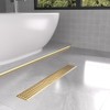 28 Inch Brushed Gold Linear Shower Drain with Adjustable Feet