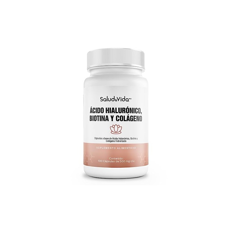 Colágeno Hidrolizado Ácido Hialurónico Biotina 100 Cápsulas 500 Vitaminas Mujer