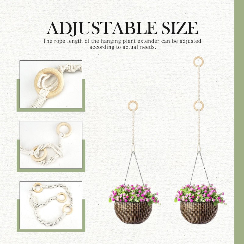 8 Pack Connectable Macrame Plant Hangers, Hanging Plant Extender with