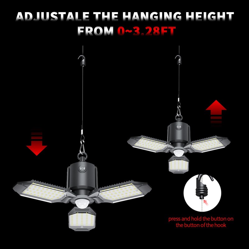 Craftersmark Plug in Garage Light Motion Sensor, 80W 8000LM Motion