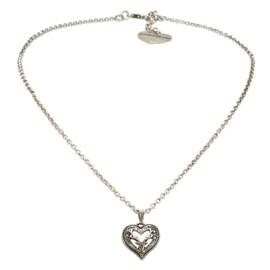 Alpenflüstern DHK265 Women's Costume Necklace Rhinestone Heart Deer Antique Silver Colour, 60% iron, 35% metal alloy, 5% glass