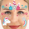 Party Factory Face Tattoo, Unicorn, Temporary Glitter Face Tattoo for