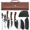 Purple Dragon Butcher Knife Set, 9 Pcs Chef Knife Set