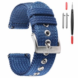 [torbollo] Watch Band, Nylon Watch Strap, Nylon Sport Watch Strap, 18/20/22/24mm, 8 Hole Length Adjustment, Fit Wrist 7.2-8.4 Inch, Quick Release, Breathable Replacement Strap, 18 mm, No