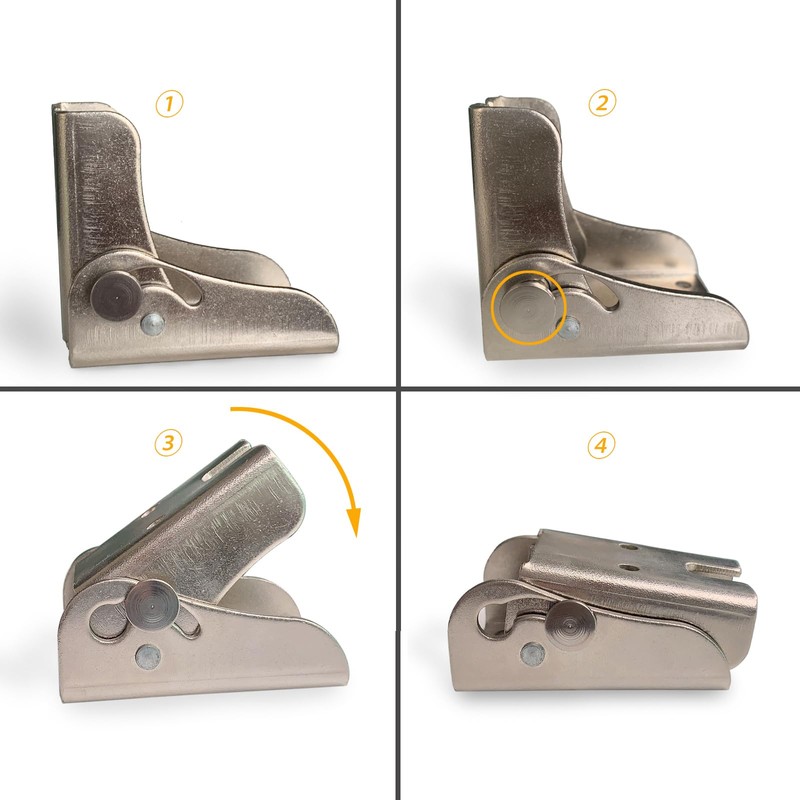 YIDELAI Locking Hinge 1 Pair Multifunctional 90 Degree Automatic Locking