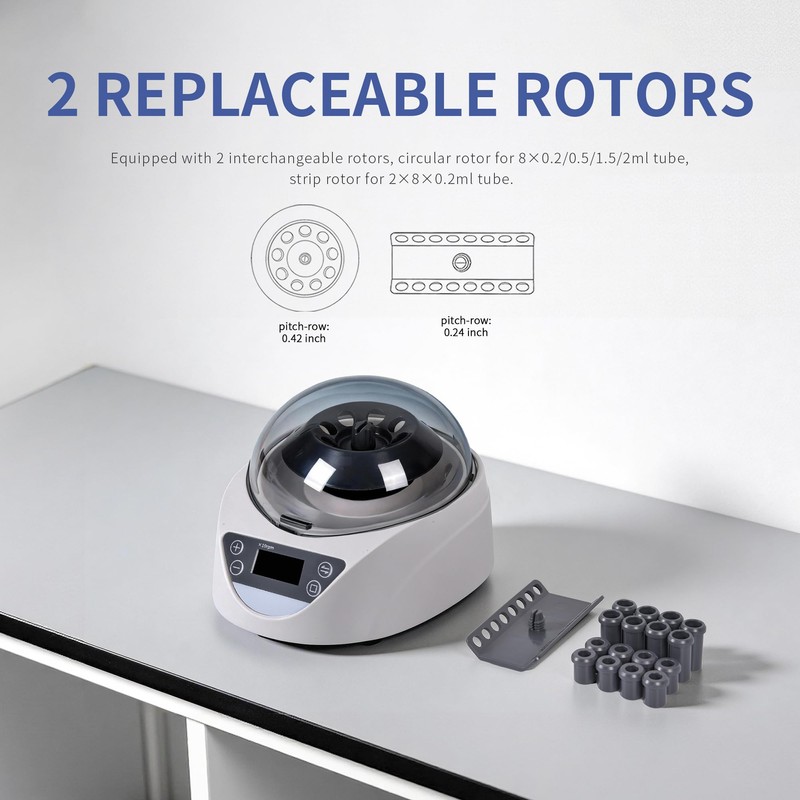 LACHOI Lab Mini Centrifuge Machine LCD 100-12000RPM 99mins Timer 7245×g