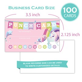 Gooji Punch Cards 100 Pack Incentive Loyalty Reward Card for Teacher, Behavior Punch Cards for Kids, Homeschool Classroom Supplies for Motivation, Business 3.5 inch x 2 inch