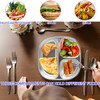 FeBohao Stainless Steel Baby Plate Divided Suction Plate with 3