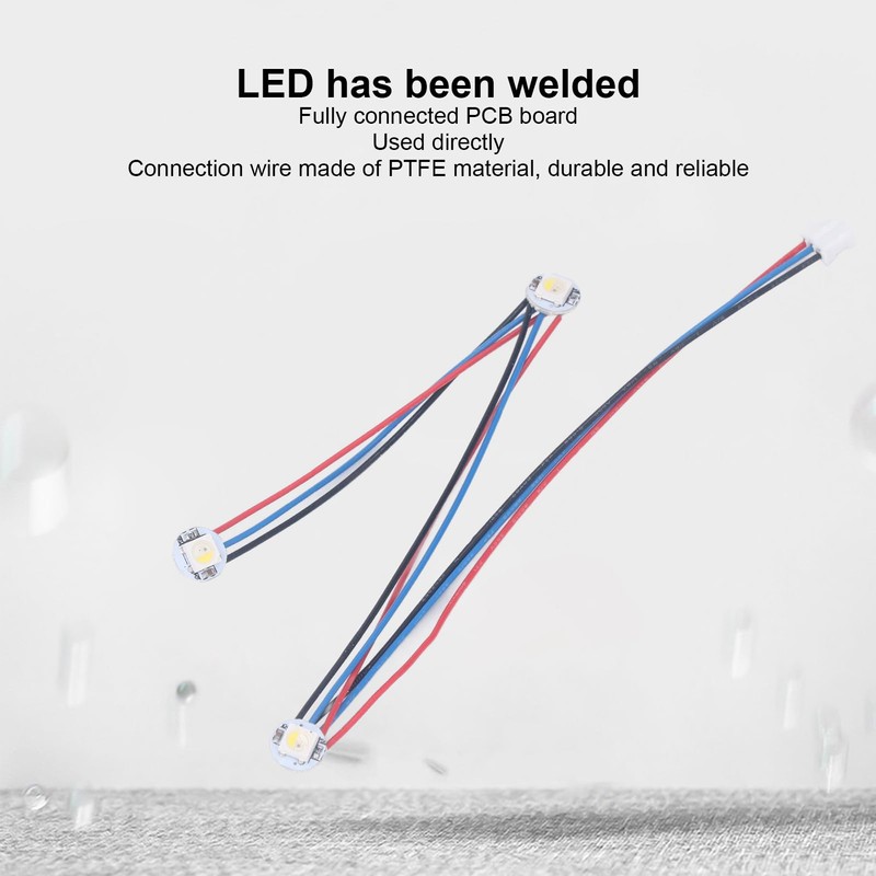 RGBW Mini Button PCB LED with PTFE Cable, Durable, DC5V,