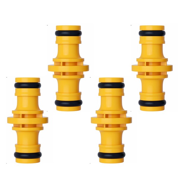 4PCS Double Male Hose Connectors – Garden Pipe Joiners for