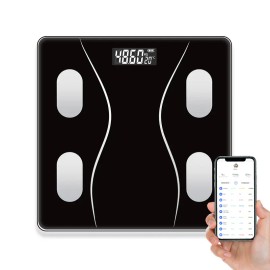 WiFi Smart Body Weight Scale with 4.3 Inch Display, Digital Bathroom Scale, Step-On Weight & BMI Tracking, Fitness Progress Monitor