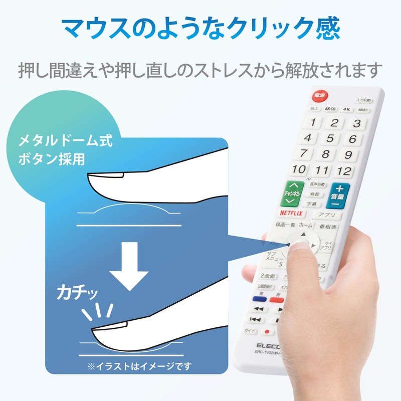 Elecom ERC-TV02WH-SH SHARP TV Remote Control for Aquos [Easy Remote