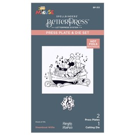 Spellbinders Steamboat Willie BetterPress Plate and Die Set, 5 Spellbinders BetterPress Card Panels