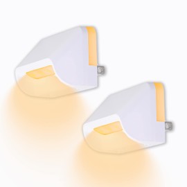 Night Light Plug into Wall, Led Night Light with Dusk to Dawn Sensor, Adjustable Brightness, Night Light for Bathroom, Hallway, Bedroom, Stairway, Kitchen, Amber, 2 Pack