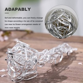 ZUDKSUY Flower Frog 2pcs Flower Cage Vase Filler Flower Vase Arrangement Fixing Grid Flower Arrangement Aid Crane's Nest DIY Material Deformable (Total Length: 196.85inch/5m - Silver)