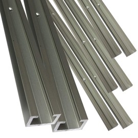 Aluminium C-Profile Anodised EV1 11 x 17 x 4.5 x 2 mm for M8 Screw or Nut; Drilled Including Screws 3.0 x 20 mm (100 cm)