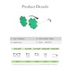 WDZAYXC Clover Glasses, Leaf Clover Metal Frame Glasses, Trendy Glasses