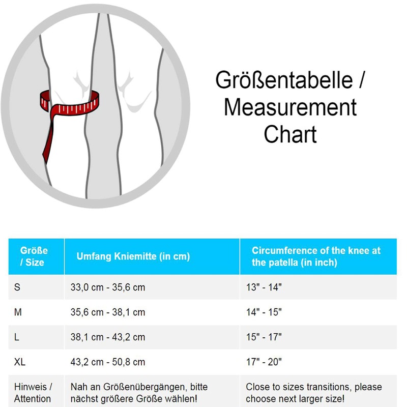 LP Support 706CA Knie-Bandage - Kompressionsbandage, Größe:L, Farbe:schwarz