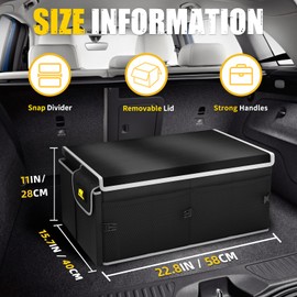 MIKKUPPA Collapsible Car Trunk Organizer With Lid - Sturdy Storage for SUVs, Vans and Trucks With Adjustable Straps and Non Slip Bottom
