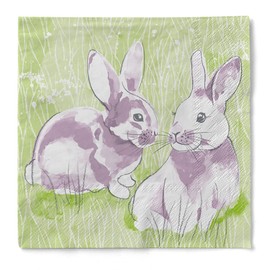 Mank Tissue Napkins, Perfect for Catering and Celebrations, Textile-like and Absorbent, Easter, Rabbit, Lilly & Lenni (100, 40 cm)