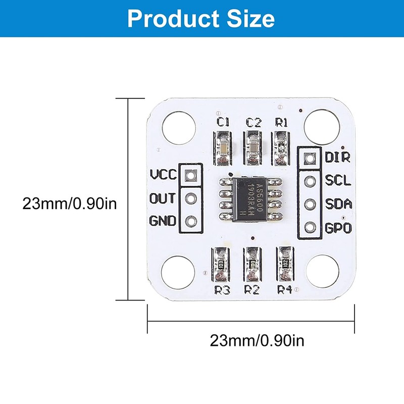QCCAN 6PCS High Precision AS5600 Magnetic Encoder Magnetic Induction Angle