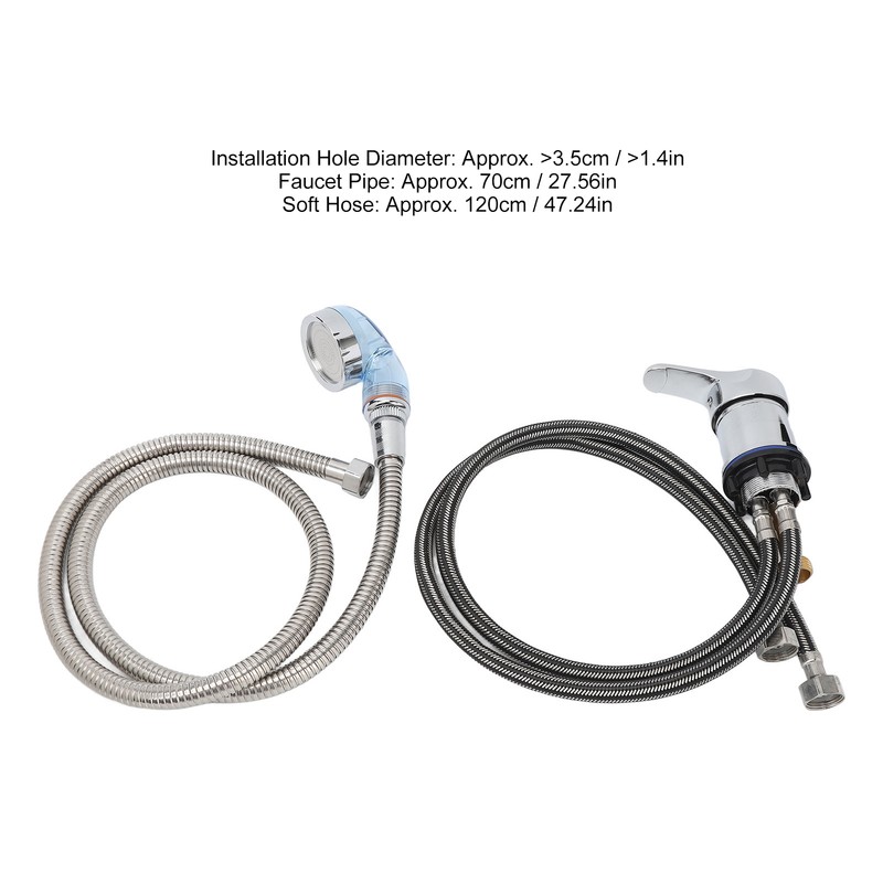 Shampoo Bowl Faucet 70cm Pipe 120cm Soft Hose Shampoo Bed
