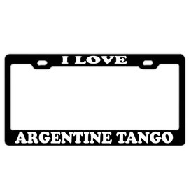 I Love Argentine Tango License Plate Frame - Stainless Steel Car Tag Sign for Women/Men, Standard 6x12 2-Hole and Screws Fits US & Canada