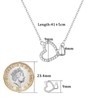 Double Heart Pendant Necklace, Silver Plated Chain, Cubic Zirconia Crystal