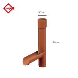 Inefa Gutters DN 50, 34 cm, Brown Plastic, Rain Gutter Brown 31 St