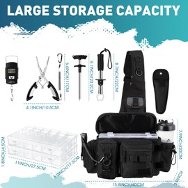 RoundFunny 88 Pcs Fishing Tackle Kit Fishing Pliers Set Fishing Tackle Bag Fishing Lures Kit Fish Gripper Fish Scale Fish Hook Remover Fish Lip Gripper