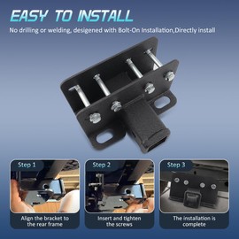 GLOBLED 2 "Trailer Tow Hitch Receiver, Class 3 Towing Trailer Hitches Compatible with Ford Bronco 2021 2022 2023 2024 2 Door & 4 Door, Black Coarse Texture (NOT FIT Bronco Sport)