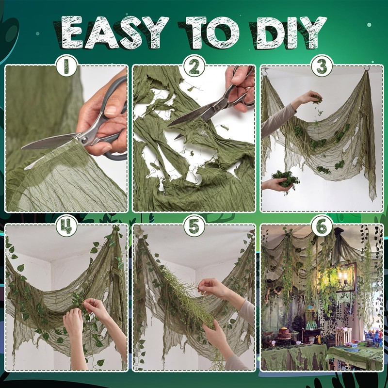 Thiccywoov 17 Pcs Green Monster Party Decoration Halloween Swamp Decor