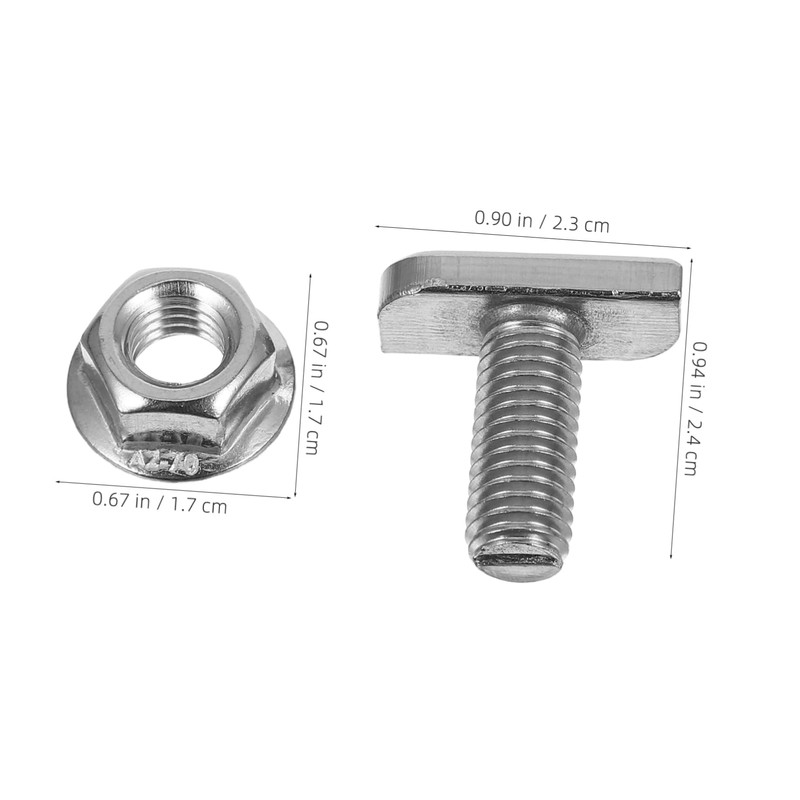 DOITOOL 304 Stainless Steel M8 T-Bolt Screws Flange 20pcs Set