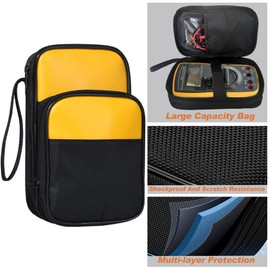 MAKEITPRO - Kit de cables de prueba de multímetro con funda de transporte suave para herramientas de cocodrilo clips de gancho de prueba, puntas de alambre reemplazables de precisión afiladas para