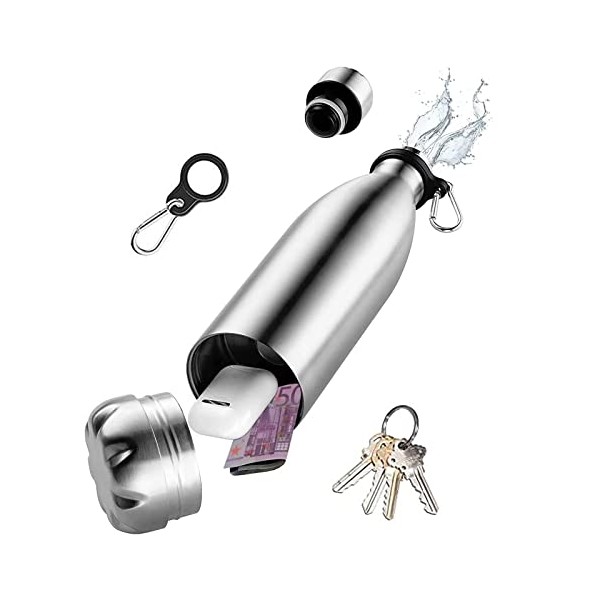 Diversion Safe Water Bottle Stainless Steel Stash Can with Hidden