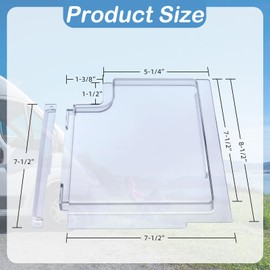 NOVINO RV Screen Door Slider Panel for Dexter 4701-00 RH Right Hand Series 5050 Radius Corner,Clear Plexiglass RV Screen Door Slide and 4700-00 Stopper